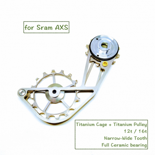 チタンディレイラーケージと特大プーリー Sram AXS