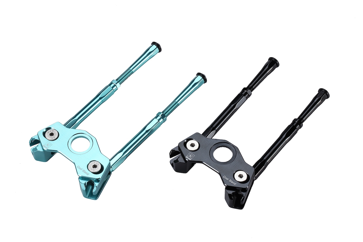 thumbnail image 2 of Gearoop Adjustable Bicycle Kickstand – 120-140mm, Silver/Red/Black, Single Leg 2 of 6